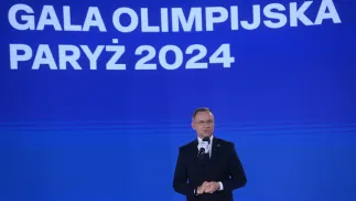 Prezydent Andrzej Duda podczas Gali Olimpijskiej w Warszawie. Fot. PAP/Piotr Nowak
