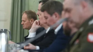 Premier Donald Tusk podczas posiedzenia RBN Fot. PAP/Piotr Nowak 