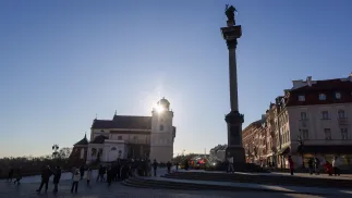 Kolumna Zygmunta na placu Zamkowym w Warszawie. Fot. PAP/	Albert Zawada