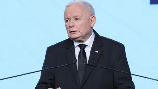 Jarosław Kaczyński. Fot. PAP/Rafał Guz