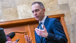 Wiceminister obrony Cezary Tomczyk. Fot. PAP/Vladyslav Musiienko