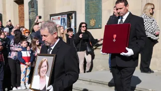  Uroczystości pogrzebowe Barbary Skrzypek w Gorlicach. Fot. PAP/	Grzegorz Momot
