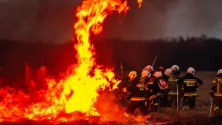 Pożar w Biebrzańskim Parku Narodowym. Fot. PSP/mł. asp. Łukasz Rutkowski