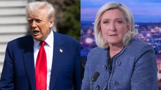 Donald Trump i Marine Le Pen. Fot. PAP/EPA/FRANCIS CHUNG / EPA/POOL/THOMAS SAMSON / POOL MAXPPP OUT 