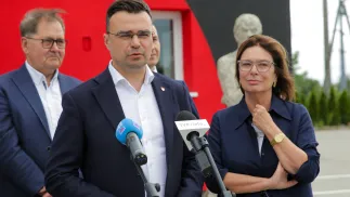 Marszałek Senatu Małgorzata Kidawa-Błońska, wiceminister kultury i dziedzictwa narodowego Maciej Wróbel. Fot. PAP/Tomasz Waszczuk