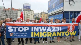 Manifestacja przeciwko imigracji Fot. PAP/ Rafał Guz
