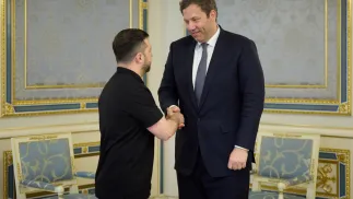 Wołodymyr Zełenski i wicekanclerz Niemiec Lars Klingbeil w Kijowie, fot. X/@ZelenskyyUa