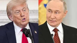 Donald Trump i Władimir Putin. Fot. PAP/EPA/YURI GRIPAS / POOL/SERGEY BOBYLEV / SPUTNIK / KREMLIN POOL