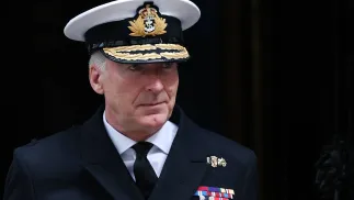 Dowódca brytyjski sił zbrojnych admirał Tony Radakin. Fot. PAP/EPA/ANDY RAIN