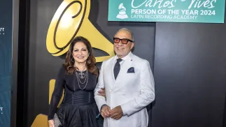 Gloria Estefan (L) i jej mąż Emilio Estefan (P). Fot. EPA/CRISTOBAL HERRERA-ULASHKEVICH