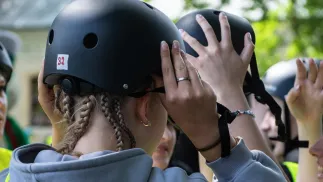 Kask rowerowy Fot. PAP/Wojtek Jargiło