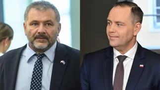 Prezydent Karol Nawrocki i minister sprawiedliwości Waldemar Żurek. Fot. PAP/Radek Pietruszka/Piotr Nowak