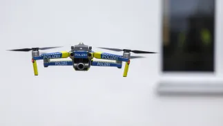 Dron policyjny. Fot. EPA/CHRISTOPHER NEUNDORF