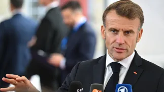 Prezydent Francji Emmanuel Macron. Fot. PAP/Radek Pietruszka