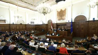 Łotewski parlament Fot. PAP/EPA/TOMS KALNINS
