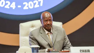 Prezydent Ugandy Yoweri Museveni. Fot. PAP/EPA/DANIEL IRUNGU