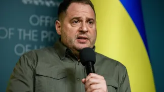 Szef kancelarii prezydenta Ukrainy Andrij Jermak. Fot. PAP/Vladyslav Musiienko