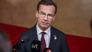 Premier Szwecji Ulf Kristersson. Fot. PAP/EPA/CHRISTOPHE PETIT TESSON