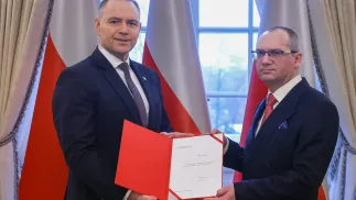 Karol Nawrocki (L) i Marcin Zarzecki. Fot. KPRP/Grzegorz Jakubowski