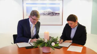 Ministra kultury Marta Cienkowska i pełnomocnik niemieckiego rządu ds. kultury i mediów, minister Wolfram Weimer. Fot. Danuta Matloch/MKiDN