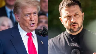 Donald Trump i Wołodymyr Zełenski. Fot. PAP/EPA/JIM LO SCALZO/IDA MARIE ODGAARD