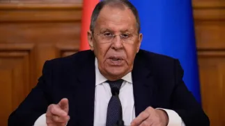 Siergiej Ławrow. Fot. PAP/EPA/ALEXANDER ZEMLIANICHENKO
