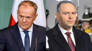 Premier Donald Tusk i prezydent Karol Nawrocki. Fot. PAP/EPA/FILIP SINGER/Radek Pietruszka