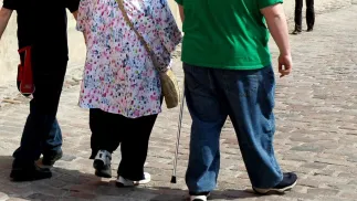 Spacerowicze z otyłością Fot. PAP/Jan Morek