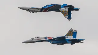 Російські Су-27. Fot. PAP/EPA/Sergei Ilnitsky