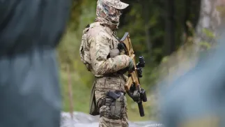 Litewski strażnik graniczny, zdjęcie ilustracyjne, fot. PAP/EPA/VALDA KALNINA