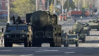 Российские пусковые установки межконтинентальных баллистических ракет РС-24 "Ярс". Fot. PAP/EPA/SERGEI ILNITSKY (фотоиллюстрация)