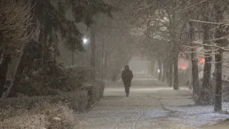 Intensywne opady śniegu Fot. PAP/Paweł Supernak