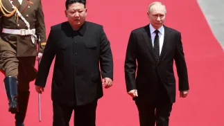 Kim Dzong Un i Władimir Putin Fot. PAP/GAVRIIL GRIGOROV/SPUTNIK/KREMLIN POOL
