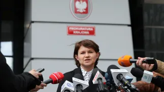 Prok. Katarzyna Calów–Jaszewska z działu prasowego Prokuratury Krajowej Fot. PAP/Paweł Supernak