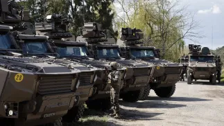 Французькі бронетранспортери Griffon. Fot. PAP/EPA/Sebastien Nogier