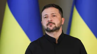 Prezydent Wołodymyr Zełenski Fot. PAP/Victor Kovalchuk