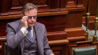 Прем'єр-міністр Бельгії Барт де Вевер. Фотоілюстрація. Fot. PAP/EPA/OLIVIER MATTHYS