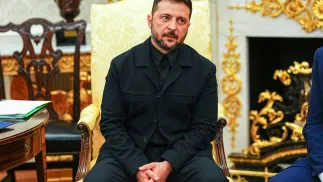 Wołodymyr Zełenski. Fot. EPA/AARON SCHWARTZ / POOL