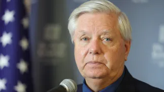 Сенатор США Линдси Грэм. Fot. PAP/EPA/ABIR SULTAN