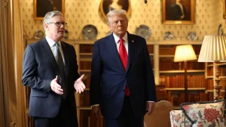  Keir Starmer i Donald Trump podczas wizyty prezydenta USA w Wielkiej Brytanii Fot. PAP/EPA/NEIL HALL