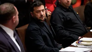 Wołodymyr Zełenski Fot. PAP/EPA/AARON SCHWARTZ 