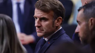 Prezydent Francji Emmanuel Macron. Fot. PAP/EPA/Guillaume Horcajuelo