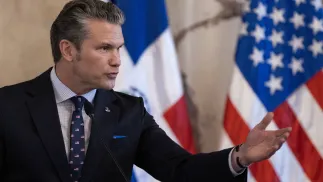 Szef Pentagonu Pete Hegseth. Fot. PAP/EPA/	ORLANDO BARRIA