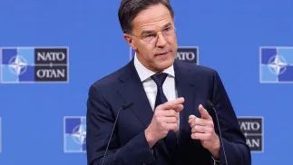 Szef NATO Mark Rutte, fot. PAP/EPA/OLIVIER MATTHYS