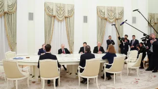 Rozmowy administracji rosyjskiej i amerykańskiej na Kremlu, fot. PAP/EPA/ALEXANDER KAZAKOV / SPUTNIK / KREMLIN POOL