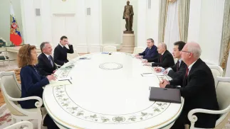 Rozmowy administracji rosyjskiej i amerykańskiej na Kremlu, fot. PAP/EPA/ALEXANDER KAZAKOV / SPUTNIK / KREMLIN POOL