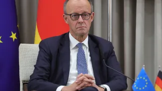 Kanclerz Niemiec Friedrich Merz. Fot. PAP/EPA/ABIR SULTAN / POOL