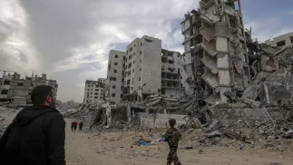 Zniszczenia w Strefie Gazy, zdjęcie ilustracyjne, fot. PAP/EPA/MOHAMMED SABER