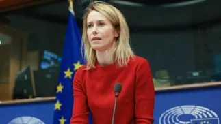 Висока представниця Європейського Союзу з питань закордонних справ і політики безпеки Кая Каллас. Fot. PAP/EPA/OLIVIER HOSLET