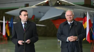 Нильс Шмид (слева) и	Павел Залевский. Fot. PAP/Adam Warżawa